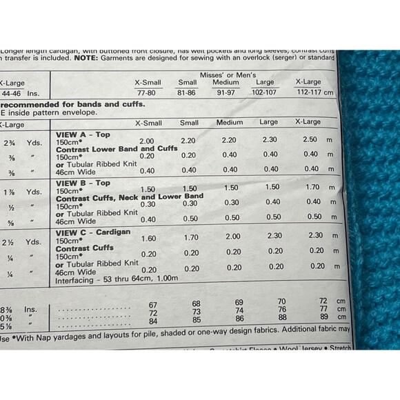 McCalls Sewing pattern 9529 unisex sweatshirt cardigan hoodie 1980s size small - Picture 5 of 6